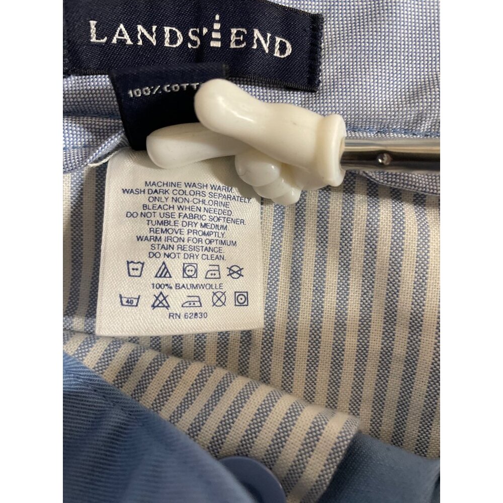 Lands End Mens Pleated Front Chino Shorts Size 42 Blue 100% Cotton Pockets - Picture 8 of 8